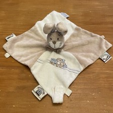 Doudou plat lapin beige bleu