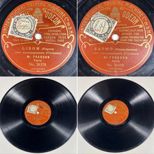 Fragson : Lison / Sapho RARE DISQUE 78 TOURS RPM ODEON FONOTIPIA 36378 / 36379