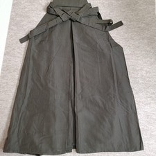 Vintage Men's Hakama Brown Stripes Pants Kimono Samurai formal wear silk  9809