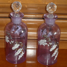 2 FLACONS EN VERRE EMAILLE