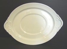 ANTIQUE WHITE FAIENCE DRAINER PLATE STAMP 4H1