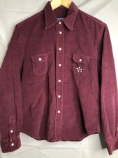 Donaldson Vintage Walt Disney Mickey Mouse Burgundy Corduroy Button Shirt Sz 42