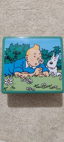 Boite tintin métal delacre - boite,