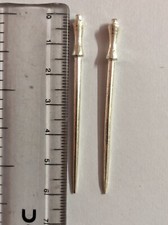 2 cure-dent en argent sterling 925, fourchette à fruits, design uni 3,9-4 gra...