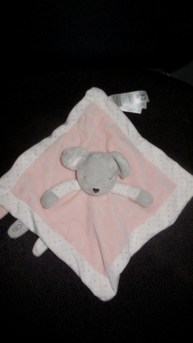 Doudou plat souris rose - plat,