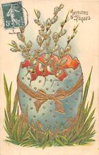 FANCY POSTCARD REPRESENTING AN EGG / GOLD GILDING ENHANCEMENT / HAPPY EASTER