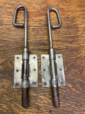 Lot de 2 verrous bas en fer 29cm , ferrure penture clenche serrure