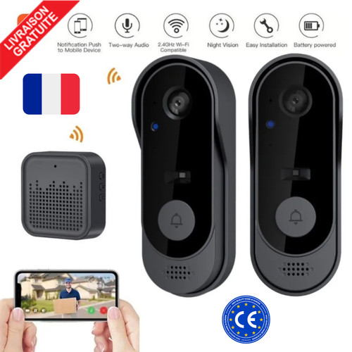 Sonnette caméra sans fil - caméra,