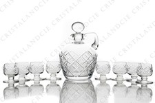 Liqueur service cut by Saint-Louis. Cut cordial set by Saint-Louis