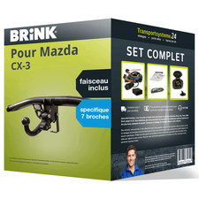 Attelage pour Mazda CX-3 01.15- Amovible Brink + Faisceau spécifique 7 broches