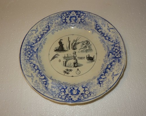 Ancienne assiette rebus - assiette, jules