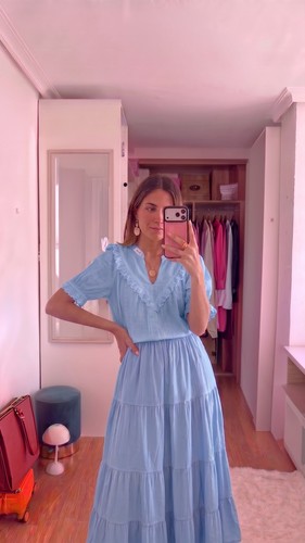 Jupe longue bleu - longue,