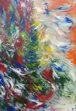 Abstract Painting Abstract Painting Acrylic White Blue Green Van Gogh Style
