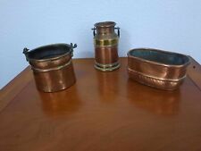 Set of three orange copper mini objects including a rare coin signed by the MOF