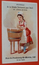 CHROME 1890-1910 LARGE DYEING HOTEL DE VILLE PARIS LAUNDRY