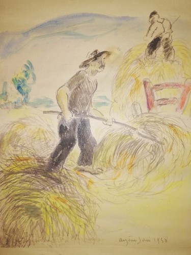 Dessin fusain original - dessin, au