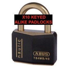 ABUS 30mm Marine Padlock. PADLOCKS  KEYED ALIKE X 10 -T84MB30BLKKA2