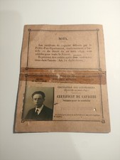 Certificat de Capacité Voiture à Pétrole - Permis de Conduire - Paris Août 1914