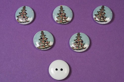 Lot boutons bois - boutons, rond