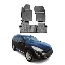 OMAC Tapis de sol pour Peugeot 4007 2007-2013 sur mesure en caoutchouc Noir