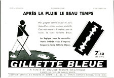 1938 Gillette Blue Shaver Blade Antique Magazine Advertisement