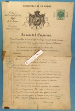 ● AMIENS 1867 débitant de tabac à Ayencourt timbre impérial dimension 1F Somme