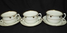 PORCELAINE DE PARIS XIXème : x3 Tasses à café & Soucoupes (bon état)