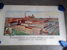 AFFICHE ANCIENNE BIERE BRASSERIE DE LA CHASSE ROYALE BRUXELLES