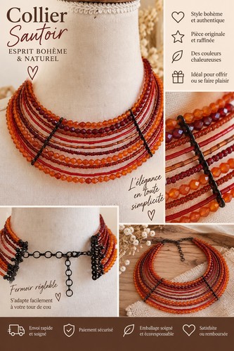 Collier multi rangs perles - multi-rangs,