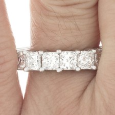 Radiant Coupe Diamant 4.00 Carat Mariage Alliance 18k Blanc Or