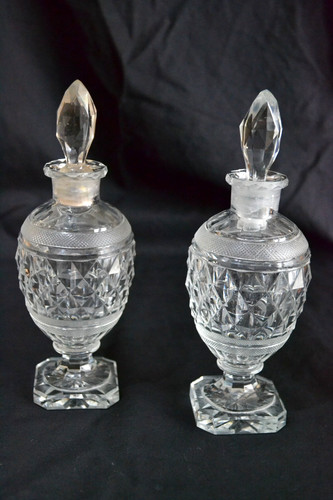 Paire flacons anciens cristal - paire,