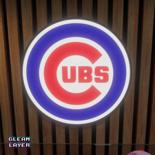 Chicago Cubs Led Light Box MLB Sports Bar Major League Baseball Wall Sign