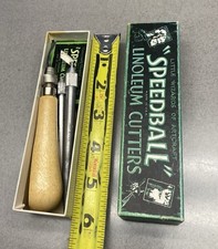 Speedball Linoleum Cutter Loading Handle Asst. No. 1 in box vintage With Extras