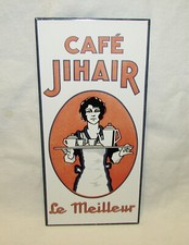 CAFE JIHAIR: RARE SMALL ANTIQUE ENAMEL PLAQUE / porcelain enamel sign