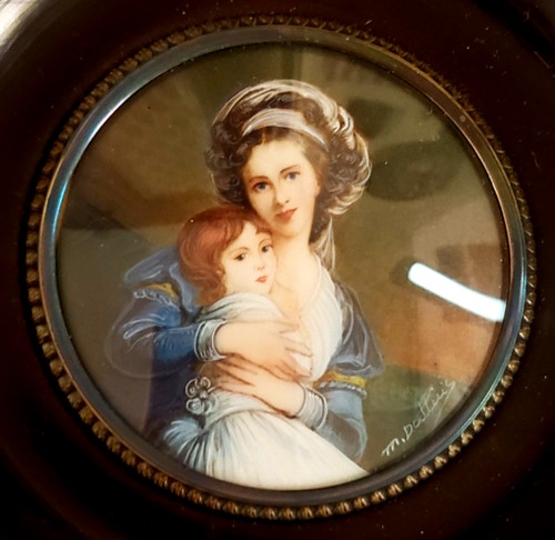 Ancienne peinture miniature - peinture,