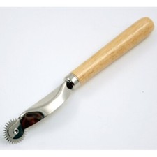 Roulette à Patron Bois Métal Dentelé Outil de Traçage Couture Patchwork Tissu