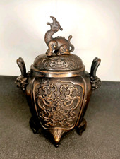 Ancien Brule Encens En Bronze.