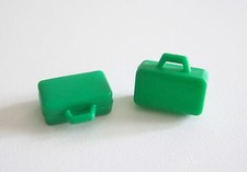 Playmobil (1137) Lot of 2 Vintage Dark Green Suitcases