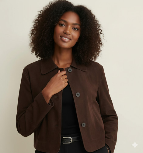 Blouson moto femme daim - en,