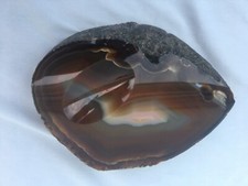 TRANCHE D'AGATE POLIE VIDE POCHE  1444 g VINTAGE