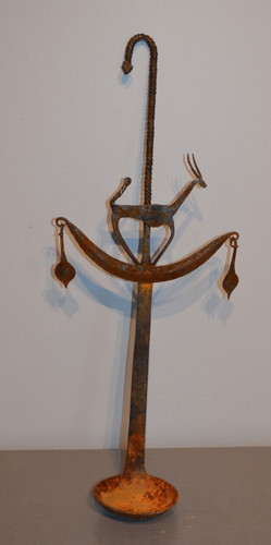 Ancienne lampe huile - ancienne, fer