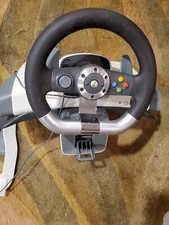 Microsoft Xbox 360 Wireless Racing Steering Wheel w/ Force Feedback Pedals USED