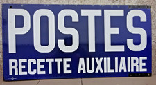 POSTES Recette auxiliaire Plaque émaillée ancienne Poste Facteur Courrier Déco