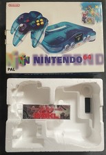 Boite de console + Poly Nintendo 64 Clear Blue Translucide Bleue - Pack FRANCAIS