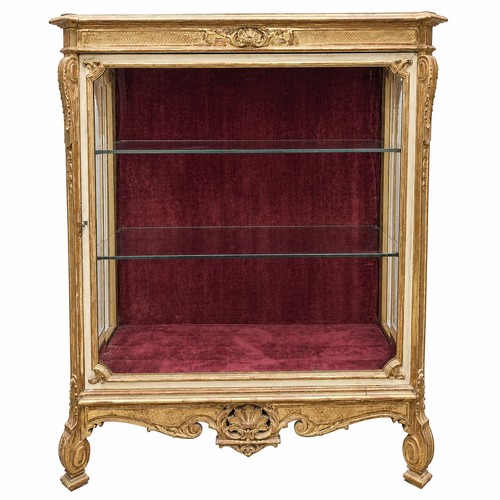 Vitrine laquée dorée - , style