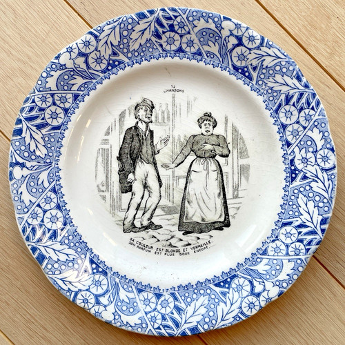 Assiette parlante faïence