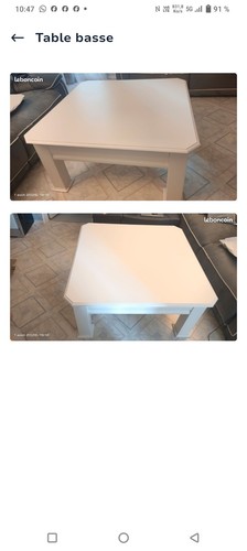 Table basse bois - blanc, 110