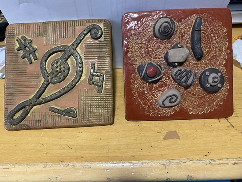 Antique bronze and ceramic - and,