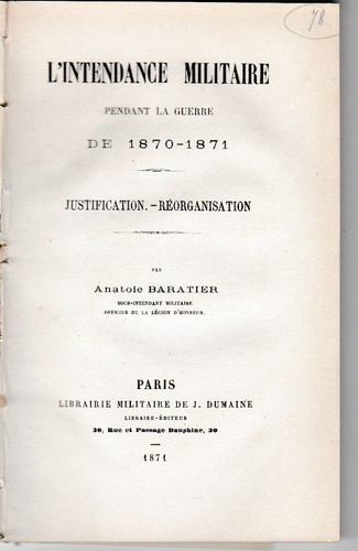 Baratier l intendance - baratier,