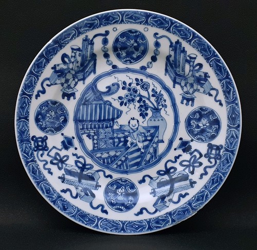 Assiette chinoise bleu - , et
